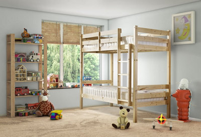 Strictly Beds And Bunks Everest Heavy Duty Pine Bunk Bed, 3Ft Single - image 1