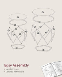 Songmics Vasagle Round Coffee Tables, Set Of 2 Side Tables, Modern, Removable Tabletop, Steel, For Living Room, Slate Grey & Ink Black - thumbnail 7