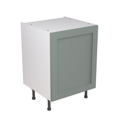 Kitchen Kit Sage Green Matt Shaker Door Base Unit Cabinet Soft Close Drawers Flatpack - 600X870mm - image 1