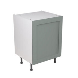 Kitchen Kit Sage Green Matt Shaker Door Base Unit Cabinet Soft Close Drawers Flatpack - 600X870mm