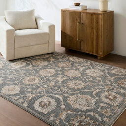 Livabliss Arda Vintage Blue Grey Traditional Boho Fringe Living Room Rug 152 X 225 Cm Easy Care, Non Shedding - thumbnail 1