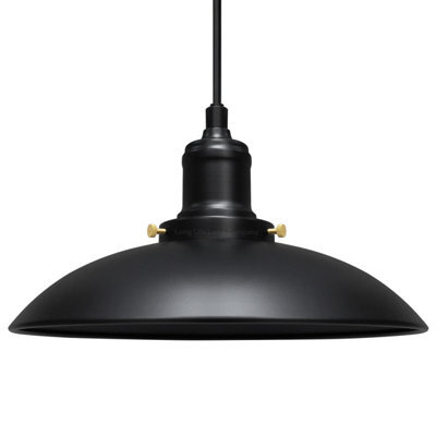 Long Life Lamps Company Industrial Vintage Ceiling Pendant Light Black Metal Lampshade M0132 - image 1