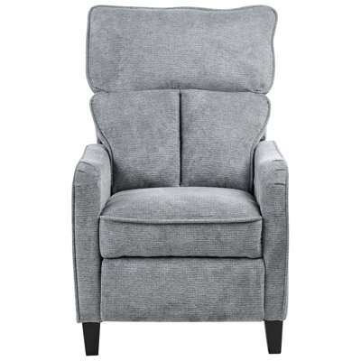 Wyld And Coco Heritage Living Reclining Armchair, Grey Fabric, High Back, Adjustable Back And Integrated Footstool - image 1