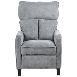 Wyld And Coco Heritage Living Reclining Armchair, Grey Fabric, High Back, Adjustable Back And Integrated Footstool - thumbnail 1