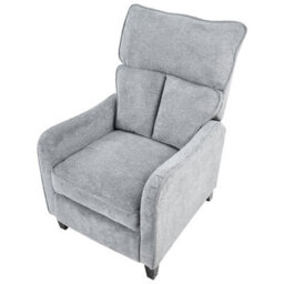 Wyld And Coco Heritage Living Reclining Armchair, Grey Fabric, High Back, Adjustable Back And Integrated Footstool - thumbnail 7
