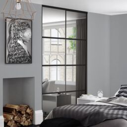 Spacepro Element 4 Panel Mirrored Black Framed Sliding Wardrobe Door Set Of 2 (H)2220mm (W)1197mm - thumbnail 2