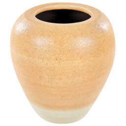 Beliani Decorative Vase Skione Ceramic 34 Cm Light Brown
