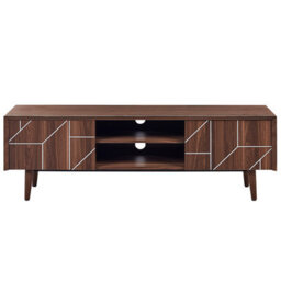 Beliani  Tv Stand Franklin Dark Brown - thumbnail 4