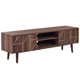 Beliani  Tv Stand Franklin Dark Brown - thumbnail 1