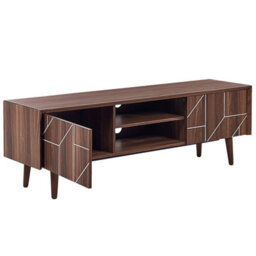 Beliani  Tv Stand Franklin Dark Brown - thumbnail 6