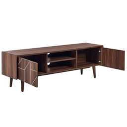 Beliani  Tv Stand Franklin Dark Brown - thumbnail 7