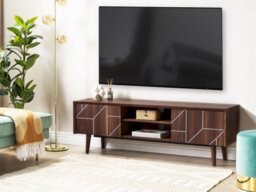Beliani  Tv Stand Franklin Dark Brown - thumbnail 2