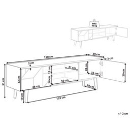 Beliani  Tv Stand Franklin Dark Brown - thumbnail 3