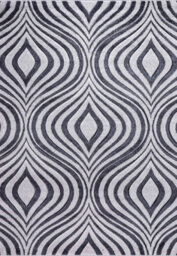 Valencia Modern Ogee Design Carved Area Rugs Dark Grey 120X170 Cm - thumbnail 5