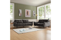 Home Detail Kensington 3 Seater Velvet Sofa, Steel Grey Velvet - thumbnail 2