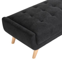 Beliani Retro Ottoman Habo Fabric Black - thumbnail 5