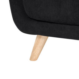 Beliani Retro Ottoman Habo Fabric Black - thumbnail 6