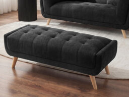 Beliani Retro Ottoman Habo Fabric Black - thumbnail 2