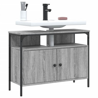 Berkfield Bathroom Sink Cabinet Grey Sonoma 80X30X60 Cm Engineered Wood - image 1