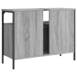 Berkfield Bathroom Sink Cabinet Grey Sonoma 80X30X60 Cm Engineered Wood - thumbnail 8