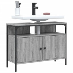 Berkfield Bathroom Sink Cabinet Grey Sonoma 80X30X60 Cm Engineered Wood - thumbnail 1