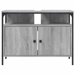Berkfield Bathroom Sink Cabinet Grey Sonoma 80X30X60 Cm Engineered Wood - thumbnail 5
