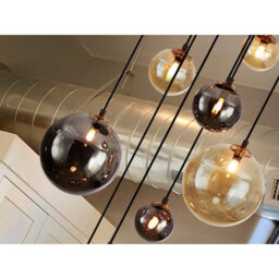 Luminosa Lighting Luminosa Dark 9 Light Cluster Pendant Ceiling Light Black, Brass, 2-Tone Crystal, G9 - Uk Stock - thumbnail 3