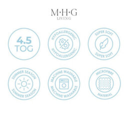 MHG Living 4.5 Tog Summer Duvet, Anti-Allergy Microfibre, Lightweight & Breathable Quilt - Single - thumbnail 7