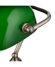 Lighting Supermarket Kingswood Barley Twist Traditional Bankers Lamp - Antique Brass - Green Glass Shade - thumbnail 3
