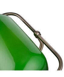 Lighting Supermarket Kingswood Barley Twist Traditional Bankers Lamp - Antique Brass - Green Glass Shade - thumbnail 4