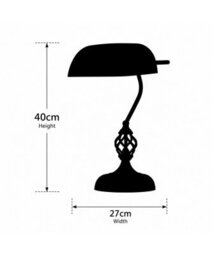 Lighting Supermarket Kingswood Barley Twist Traditional Bankers Lamp - Antique Brass - Green Glass Shade - thumbnail 7