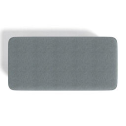 Living And Home Tofu Shaped Grey Linen Upholstered Footstool Footrest With Solid Wooden Legs W 570 X D 280 X H 257 mm - thumbnail 3