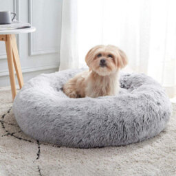 GardenSkill Donut Dog Bed For Pets - Soft Round Calming Bed For Cat & Puppy - Machine Washable Fluffy Pet Cushion Nest With Non-Slip Base - thumbnail 1