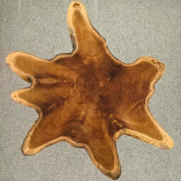 My Square Mile Live Edge Coffee Table, Solid Teak Wood Slice Top With Metal Legs, 42 X 45 Cm, 8 Cm Thick - thumbnail 4