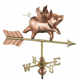 Espira 8840P Flying Pig Cottage Copper Weathervane - thumbnail 1