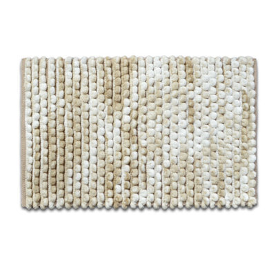 Allure Bath Fashions Marl Chunky Bobble Bath Mat Non Slip - Natural - image 1
