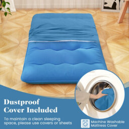 Costway Foldable Tatami Mat Floor Futon Mattress Roll Up Sleeping Pad W/ Washable Cover, Small Double/double/king Size - thumbnail 5