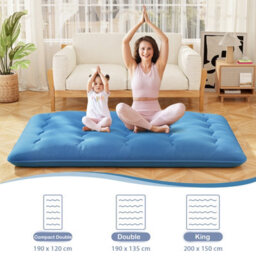 Costway Foldable Tatami Mat Floor Futon Mattress Roll Up Sleeping Pad W/ Washable Cover, Small Double/double/king Size - thumbnail 4
