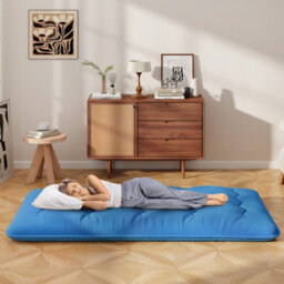 Costway Foldable Tatami Mat Floor Futon Mattress Roll Up Sleeping Pad W/ Washable Cover, Small Double/double/king Size - thumbnail 3
