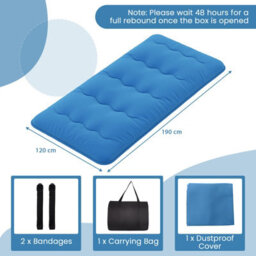 Costway Foldable Tatami Mat Floor Futon Mattress Roll Up Sleeping Pad W/ Washable Cover, Small Double/double/king Size - thumbnail 2