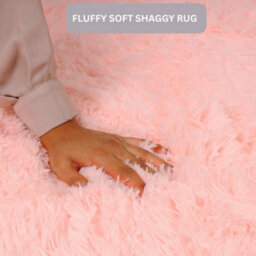 Aspire Homeware Non-Slip Pink Shaggy Rug Soft Fluffy Washable, Medium Hallways Runner, (L)150Cm X (W)80Cm - thumbnail 3