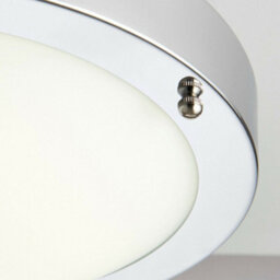 Flush Bathroom Ceiling Light Chrome Glass Ip44 Round Led Cool White Lamp Fitting - thumbnail 4