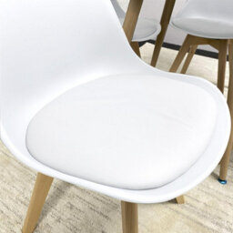 Kosy Koala Dining Table And 4 Chairs Grey Round Table With 4 White Plastic Chairs Dining Room Furniture - thumbnail 7