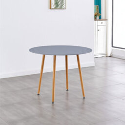 Kosy Koala Dining Table And 4 Chairs Grey Round Table With 4 White Plastic Chairs Dining Room Furniture - thumbnail 6