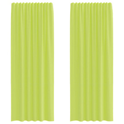 Berkfield Durable Voile Curtains With Rod Pockets 2 Pcs Apple Green - image 1