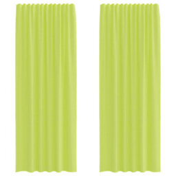 Berkfield Durable Voile Curtains With Rod Pockets 2 Pcs Apple Green - thumbnail 1