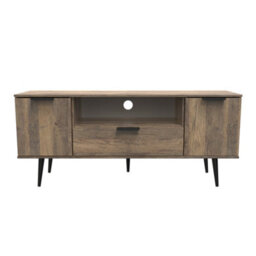 Fuji 2 Door 1 Drawer Wide Tv Unit In Vintage Oak (Ready Assembled) - thumbnail 1
