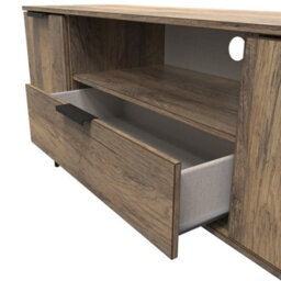Fuji 2 Door 1 Drawer Wide Tv Unit In Vintage Oak (Ready Assembled) - thumbnail 5