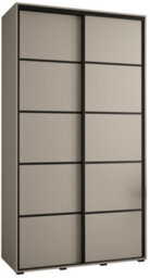 Arte Elegant Dakota Iv Sliding Door Wardrobe W1400mm H2350mm D600mm In Cashmere & Black Finish - thumbnail 1