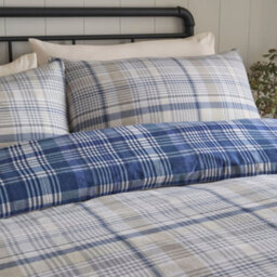 Dreams & Drapes Bennet Checknavy Brushed Cotton Duvet Cover Set - thumbnail 2